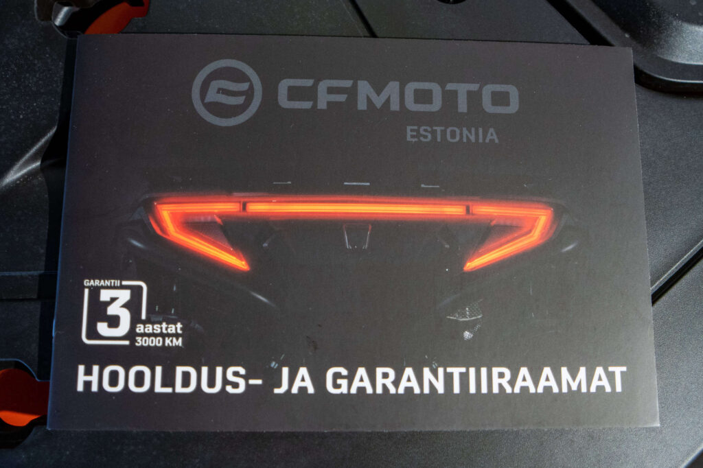 CFMOTO garantii hooldusraamat